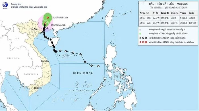 Bão số 1 gây gió mạnh cấp 9, giật cấp 11, ở đặc khu Bạch Long Vĩ - Hình 1