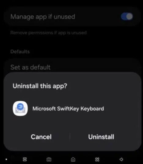 One UI 9 cho gỡ cài đặt ứng dụng Microsoft SwiftKey - Hình 1