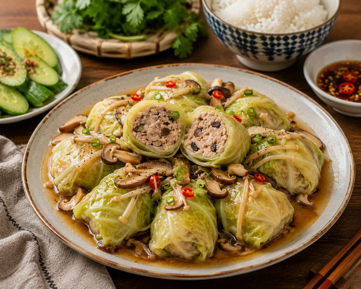 Bắp cải nhà nào cũng có, đem cuộn thịt rồi làm sốt theo cách này lại thành món cả nhà tranh nhau gắp - Hình 2