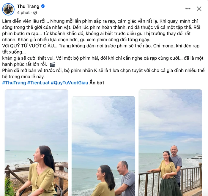 Diễn viên Thu Trang viết tâm thư trước thời khắc đặc biệt - Hình 1