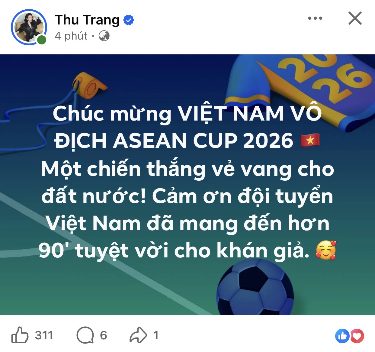 Mỹ Tâm - Sơn Tùng và cả showbiz ăn mừng ĐT Việt Nam vô địch, Hoà Minzy check-in SVĐ Mỹ Đình, Diệu Nhi - Lan Ngọc hẹn đi bão - Hình 16