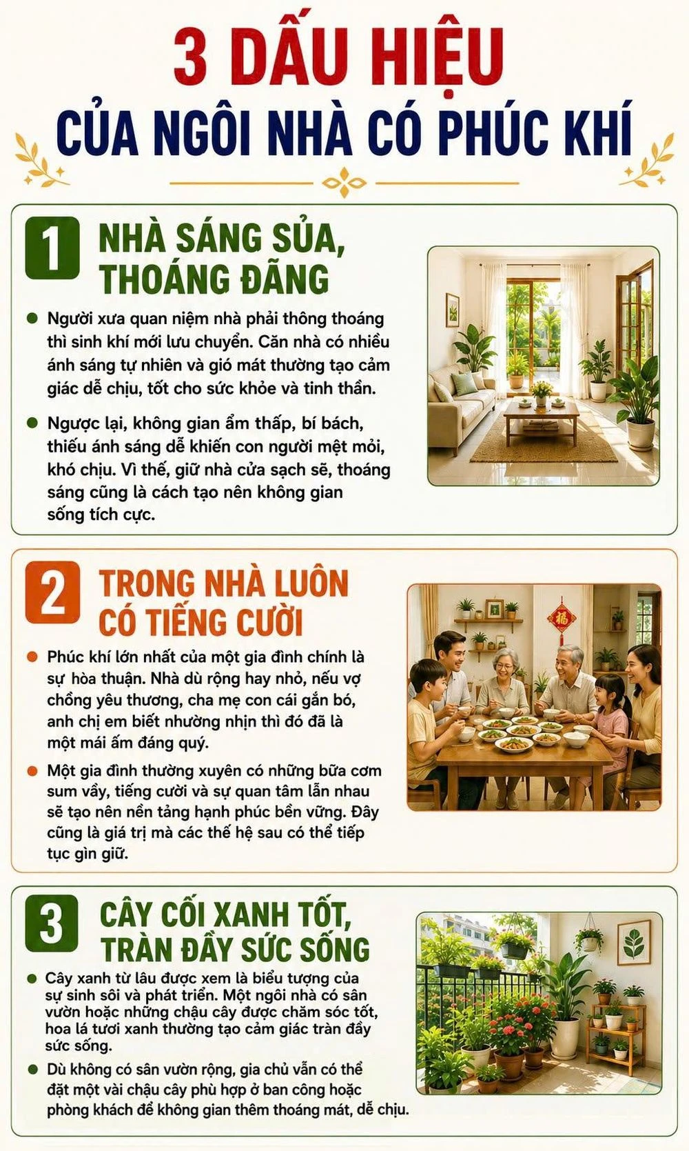 Nhà có 3 dấu hiệu này được xem là đất lành, gia đình càng ở càng có phúc - Hình 1