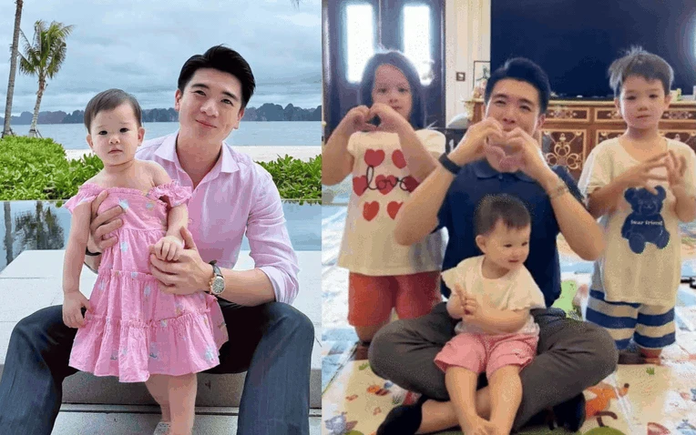 Bố đơn thân nghìn tỷ Đỗ Quang Vinh khoe công chúa út hơn 1 tuổi: Cục Bông trắng muốt, giống ba như tạc, bám ba nhất nhà - Hình 1