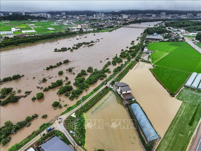 Mưa lớn gây ngập lụt tại Hàn Quốc - Hình 1